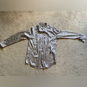 Sateen floral button-up